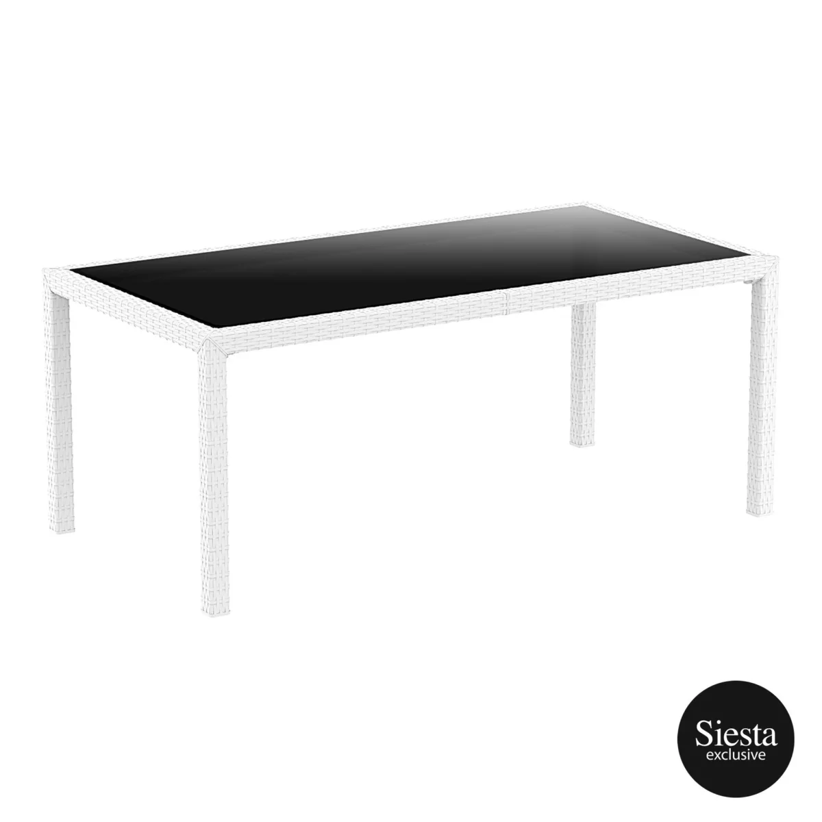 FL 7 Piece Tahiti Hospitality Outdoor Dining Table with Panama Chair