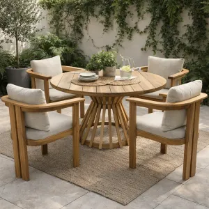 CR Moana Solid Timber Outdoor Dining Armchair with Cushion thumbnail 2