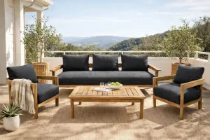 CR Hanalei 4 Piece Outdoor Lounge Set with Cushion thumbnail 2