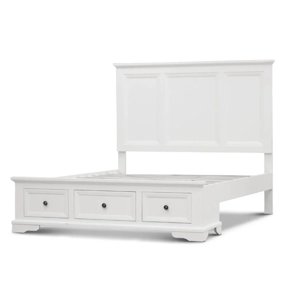 VI Sala Solid Timber Storage Bed, Tallboy & Bedsides Set