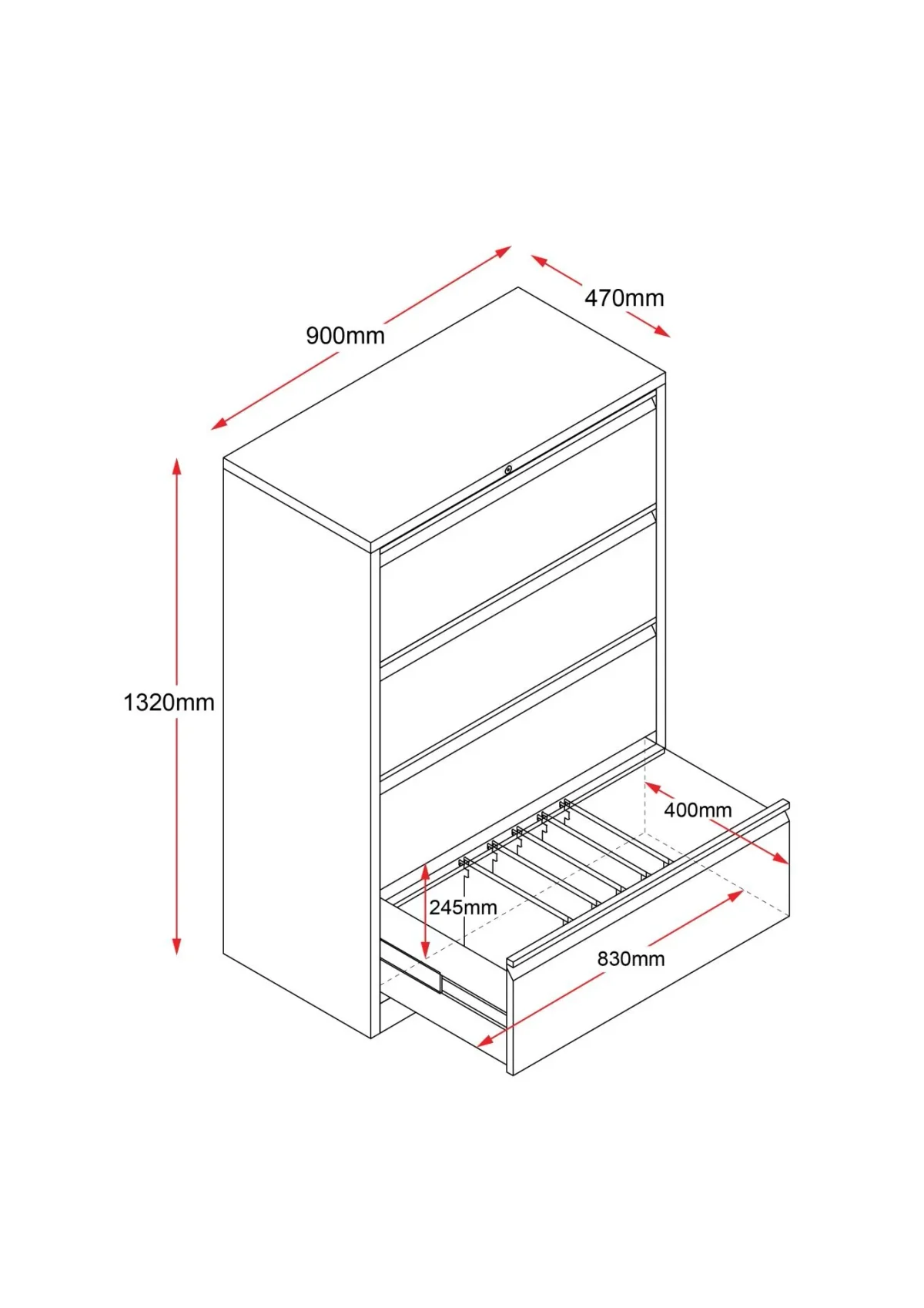 RL GO Lateral Filing Cabinets – 4 Drawer