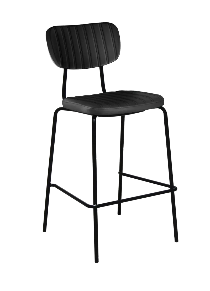 FL Tiramisu Vinyl Upholstered Black Metal Frame Hospitality Barstool
