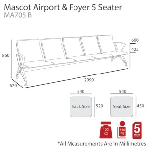 MA Mascot Airport PU Upholstered Beam Seating thumbnail 2