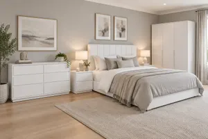 MD Verona All White 6 Drawer Low Chest thumbnail 2