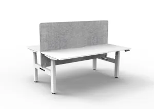 RL Boost+ Height Adjustable 2 User Back to Back Workstation with Grey Eco Panel Screen thumbnail 11