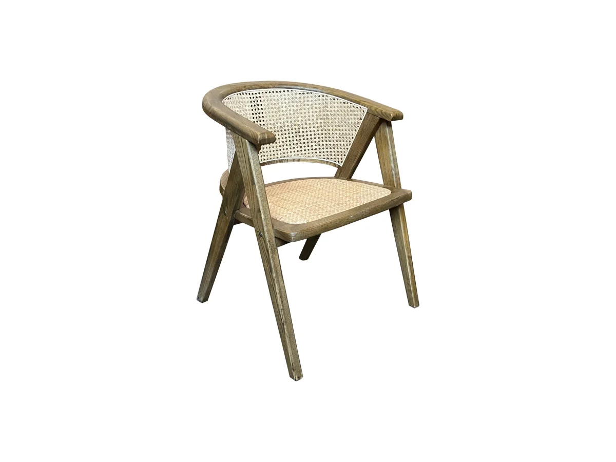 MF Caribbean Solid Timber Frame with Rattan Dining Chair