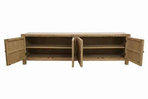 MF Oak Solid Timber 4 Door Entertainment Unit thumbnail 3