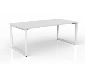 OL Anvil Straight Desk – White Top with White Frame thumbnail 11
