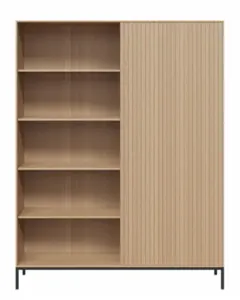 DD Reign Metal Base 4 Open Shelves Bookcase with 1 Door Cupboard thumbnail 2