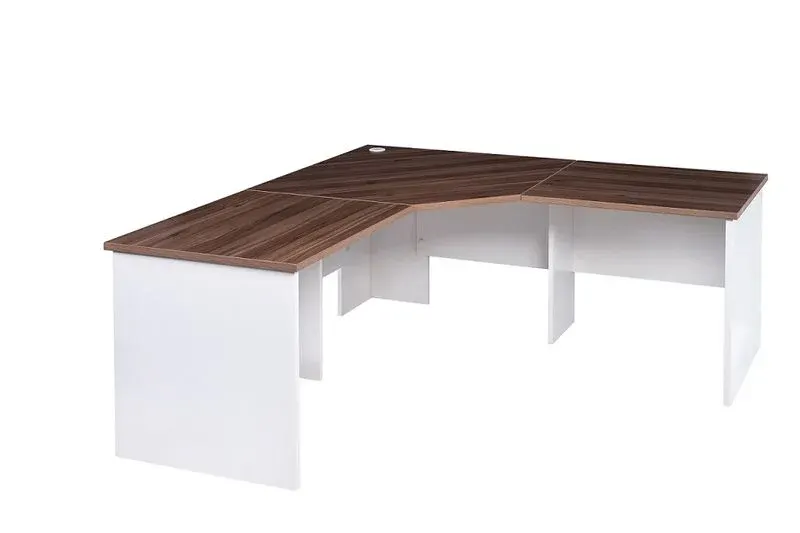 GP Office 3 Piece Corner Workstation with Casnan Top & White Bottom