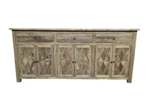 MF Parco Solid Timber Parquetry Pattern 3 Drawer 6 Door Buffet thumbnail 1