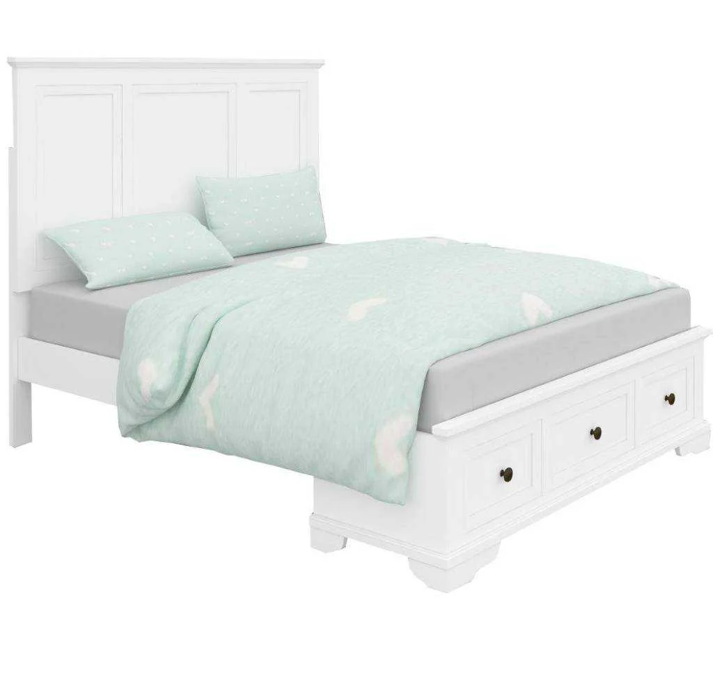 VI Sala Solid Timber Bed with 3 Bedend Drawers