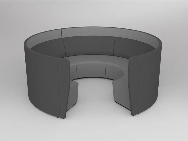 OL Motion Arc 5 Seater Reception Area Lounge with 1.1M High Privacy Wall