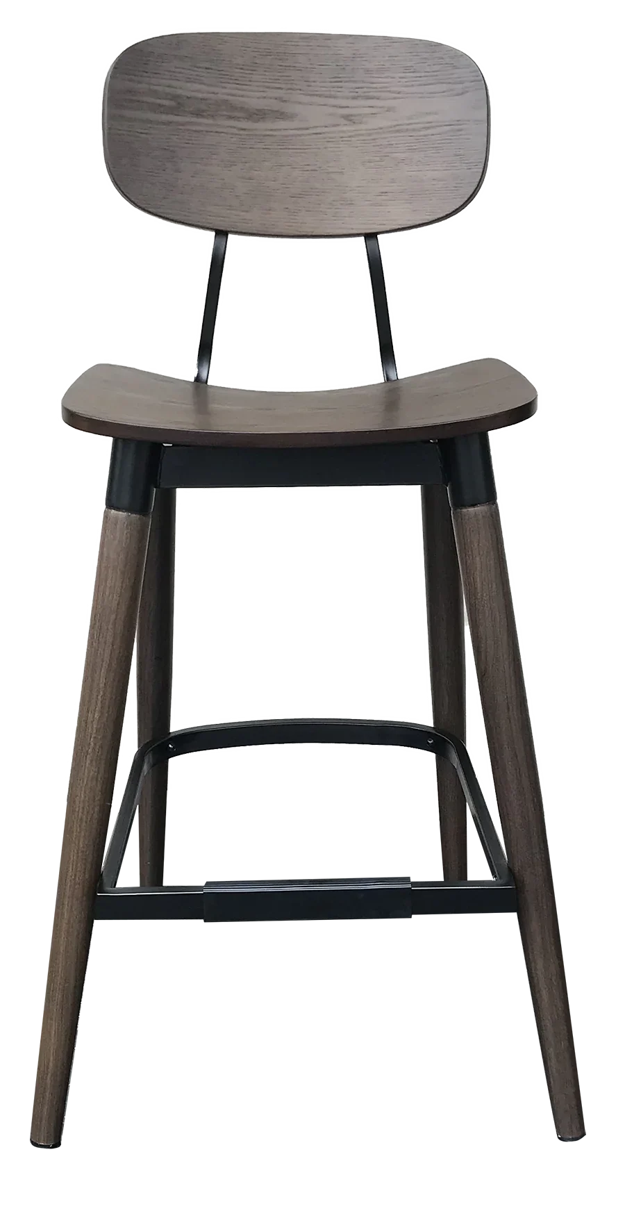 EZ STOOL VINTAGE METAL BLACK - WALNUT