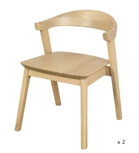 CT Fynn Solid Timber Dining Chair in Natural Finish Set of 2 thumbnail 6