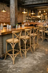 MF Crossback Solid Timber Rattan Barstool 65cm Seat Height thumbnail 9