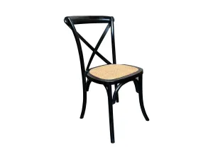 MF Crossback Rattan Frame & Seat Stackable Dining Chair thumbnail 1