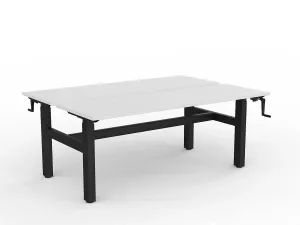 OL Agile Winder Height Adjustable Shared Desk – White Top with Black Frame thumbnail 18