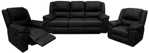EL Simoca 3 Seater + 2 Single Seater Leather Recliner Lounge Set thumbnail 2