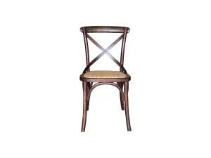 MF Cross-Back Solid Timber Frame Rattan Seat Dining Chair thumbnail 6