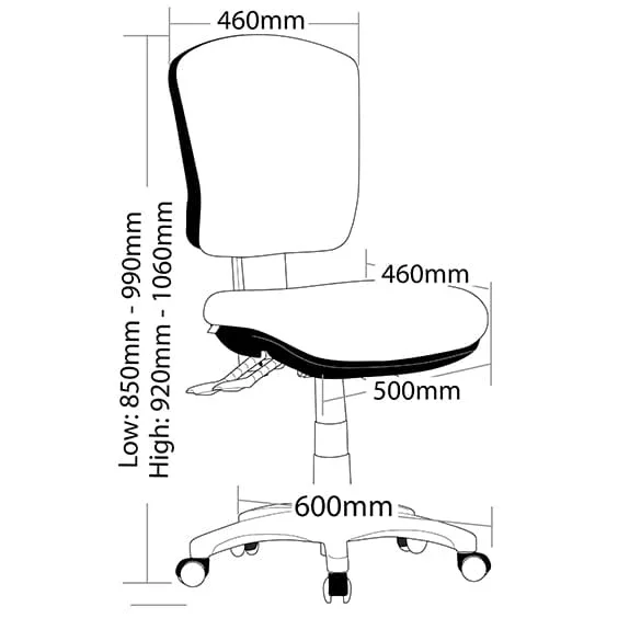 ST Oriel Fabric Upholstered Low Back Task Chair thumbnail 2