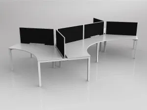 OL Axis 6 User 120° Workstation with Screen - Splice Fabric thumbnail 3