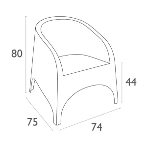 FL Aruba Hospitality Outdoor Stackable Armchair with Cushion thumbnail 3