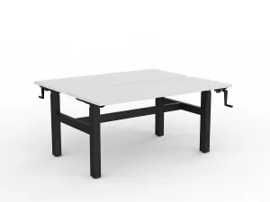 OL Agile Winder Height Adjustable Shared Desk – White Top with Black Frame thumbnail 16