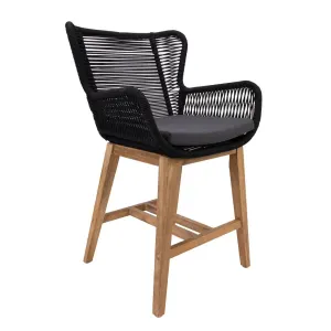 VI Marrakesh Solid Timber Shaded Outdoor Bar Chair with Cushion thumbnail 2