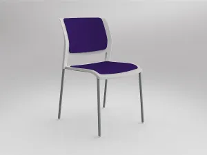 OL Game Fabric Upholstered Breakout Chair -4 Legs White Shell thumbnail 4