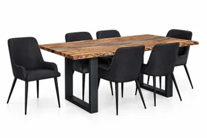 MD Nancy Solid Timber Metal Leg Dining Table thumbnail 2