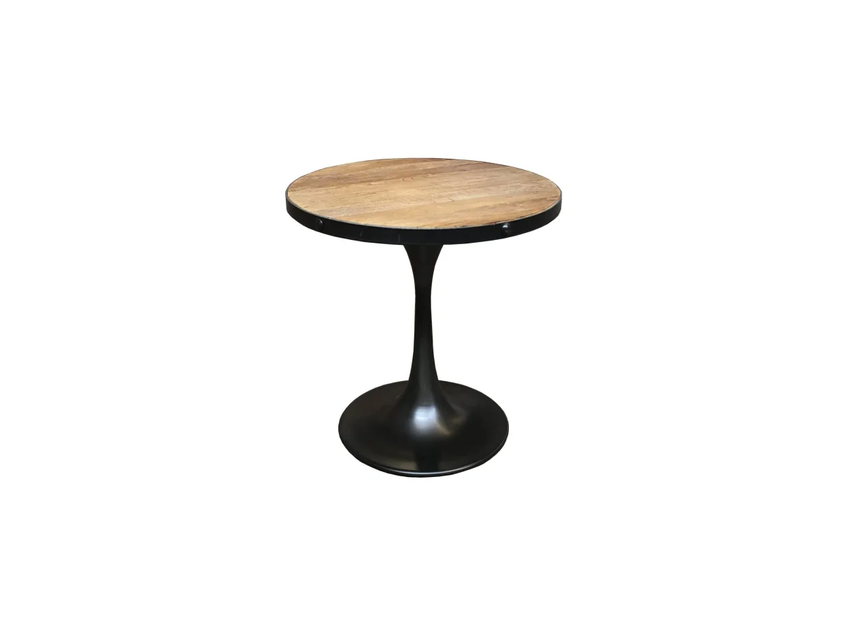 MF Mason Solid Timber Top Metal Leg Round Side Table