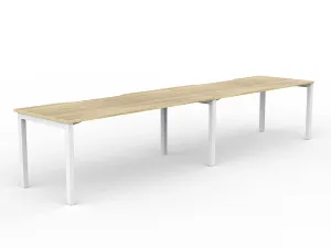 OL Axis 2-User Single Sided Desk – Oak Top White Frame thumbnail 12