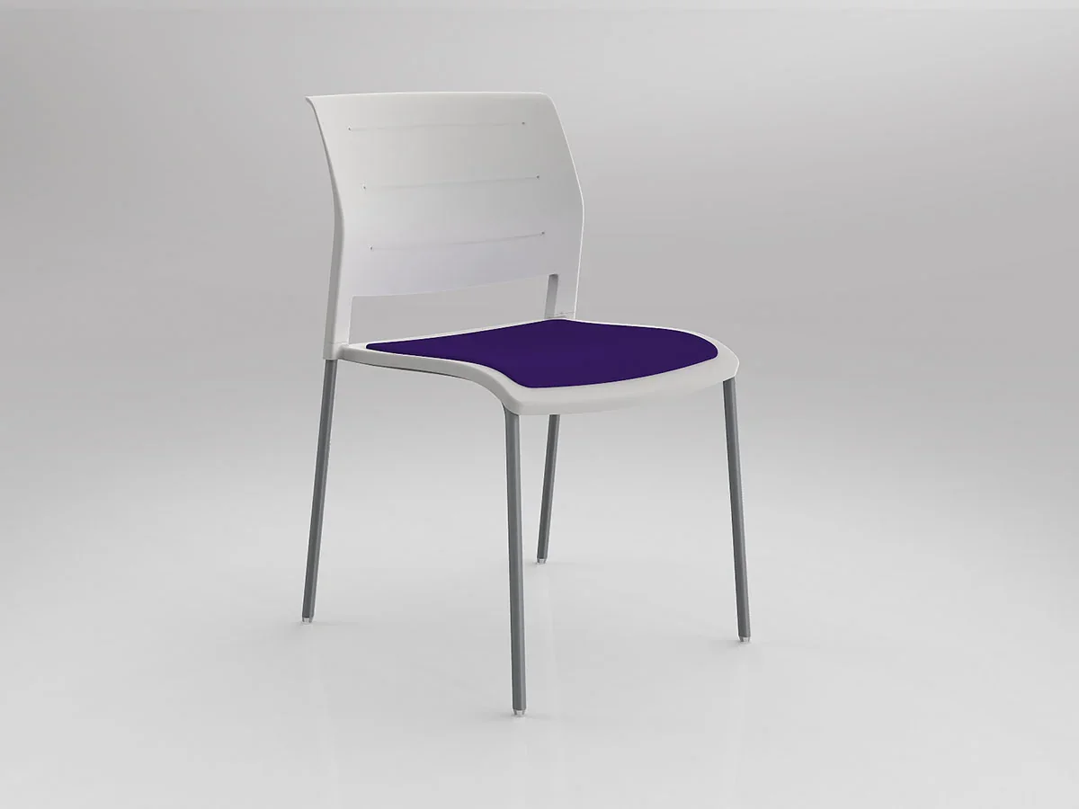OL Game Upholstered Seat Breakout Chair -4 Legs White Shell