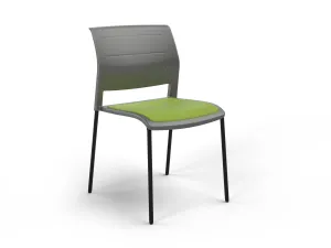 OL Game 4 Legs Upholstered Seat Visitor Stacking Chair - Charcoal Shell thumbnail 9