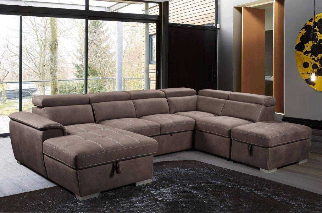 VI Brighton Fabric Modular Lounge with Chaise and Ottoman