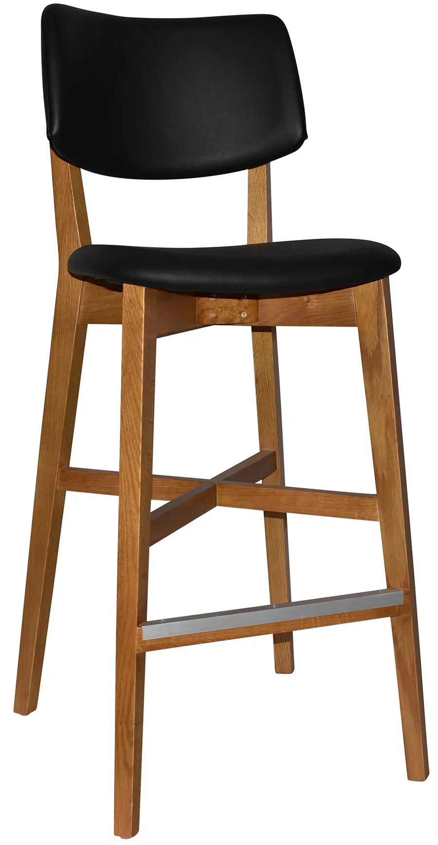 EZ Phoenix Solid Timber Framed PU Leather Seat and Back Barstool