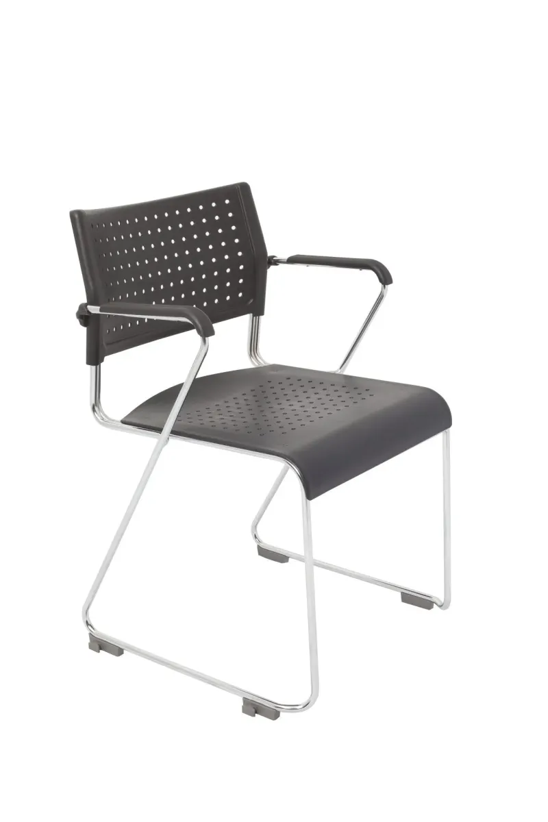 RL Wimbledon Stackable Chrome Sled Base Visitor Armchair