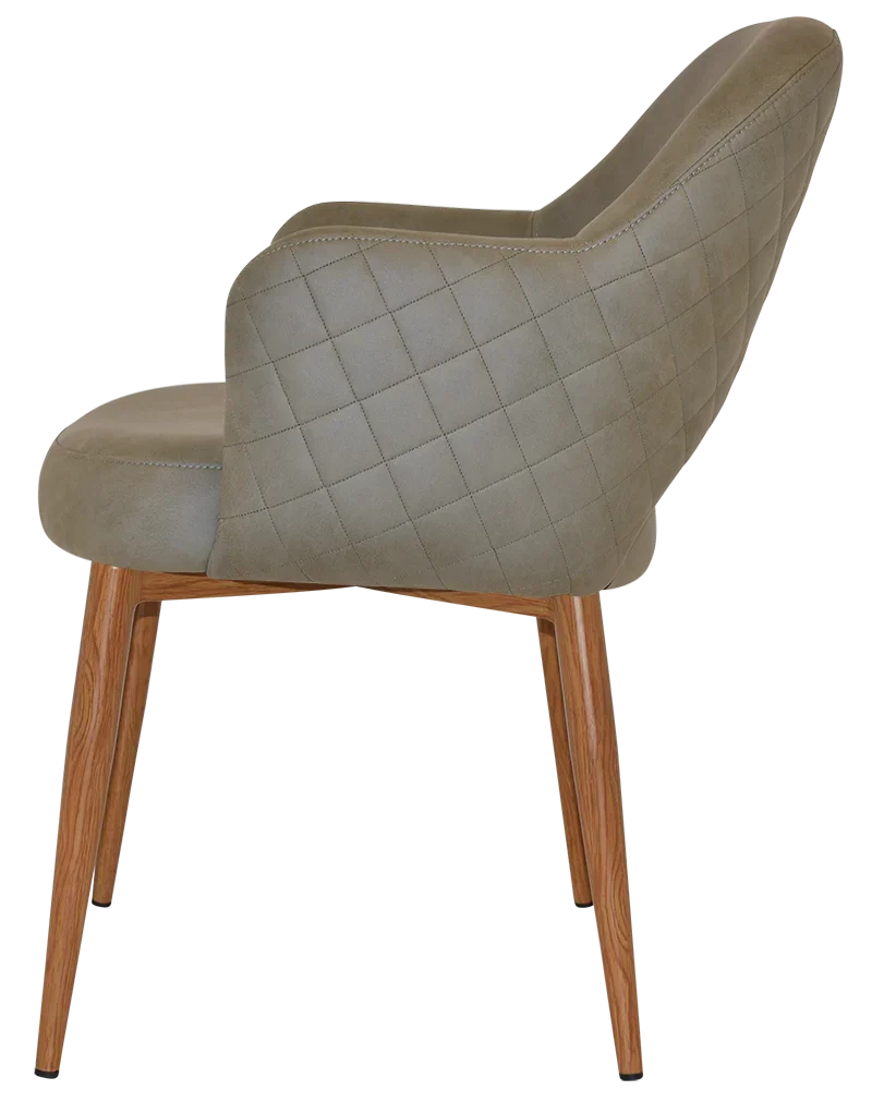 EZ Albury Oak Colour Metal Leg Upholstered Hospitality Dining Armchair