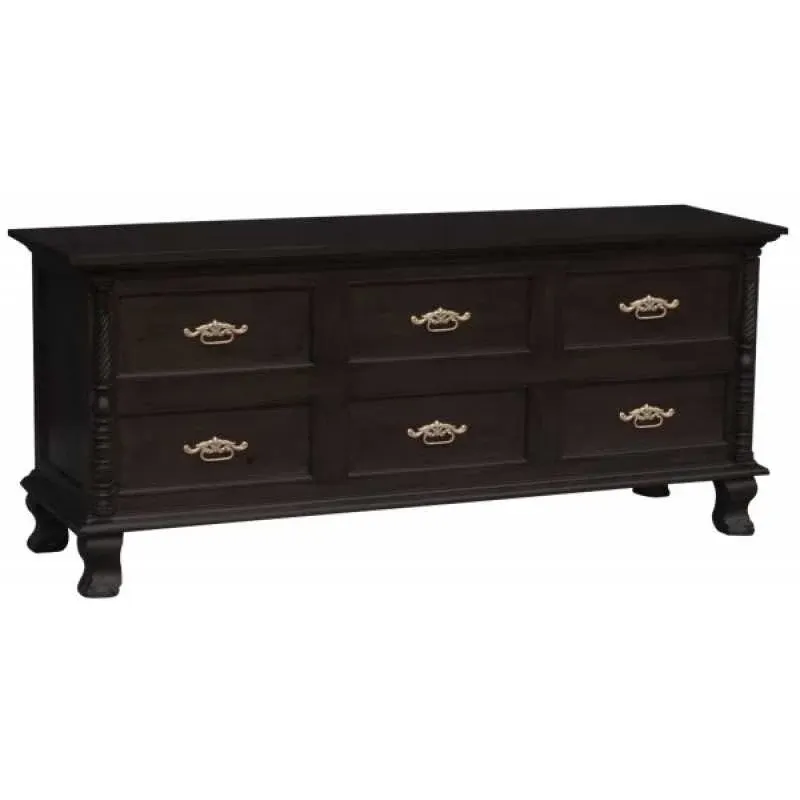CT Jepara Solid Timber 6 Drawer Dresser