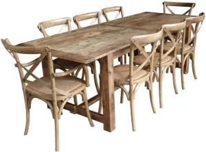 MF Provincial Recycled Oak Timber Natural Rustic Dining Table thumbnail 4