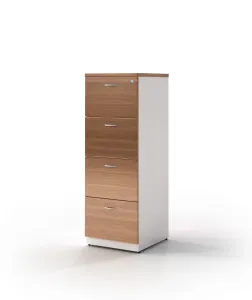 GP 4 Drawer Filing Cabinet - Virginia Walnut with White thumbnail 3