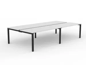 OL Axis 4-User Double Sided Workspace – White Top with Black Frame thumbnail 2