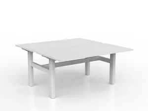 OL Agile Fixed Height 2 User Shared Desk – White Top with White Frame thumbnail 12