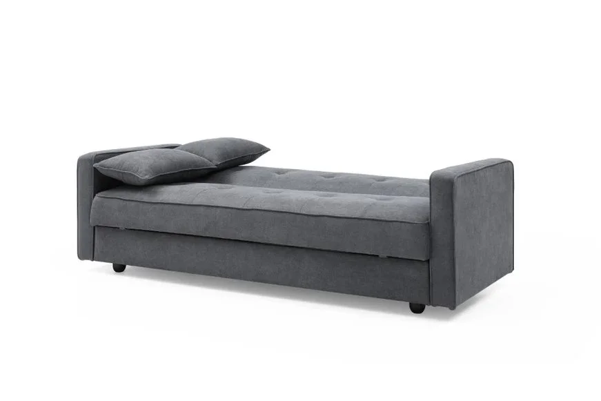 HE Jenny Fabric Upholstered Timber Leg 3 Seater Sofa Bed