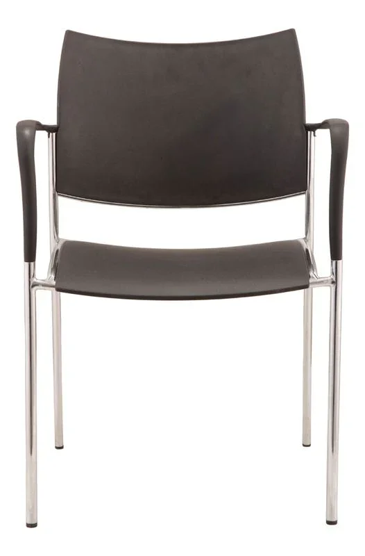 GP Element Upholstered Chair with Arms & Chrome Legs