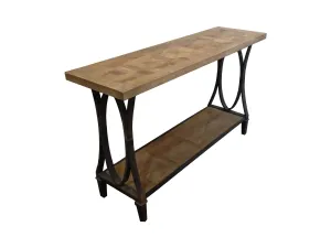 MF Bourke Recycled Elm Timber Hall Table with Shelf thumbnail 1
