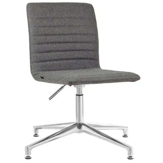 ST Smoke Chrome 4 Star Base Fully Upholstered Breakout Chair