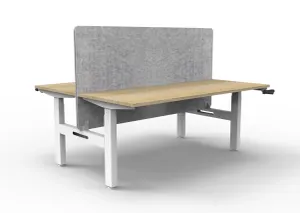 RL Boost Crank 2-User Height Adjustable Workstation with Grey Eco Panel Screen thumbnail 11