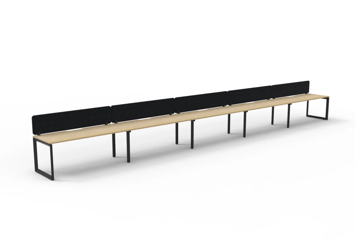 RL Infinity Loop Leg Single Sided Workstation with Black Eco Panel Screen
